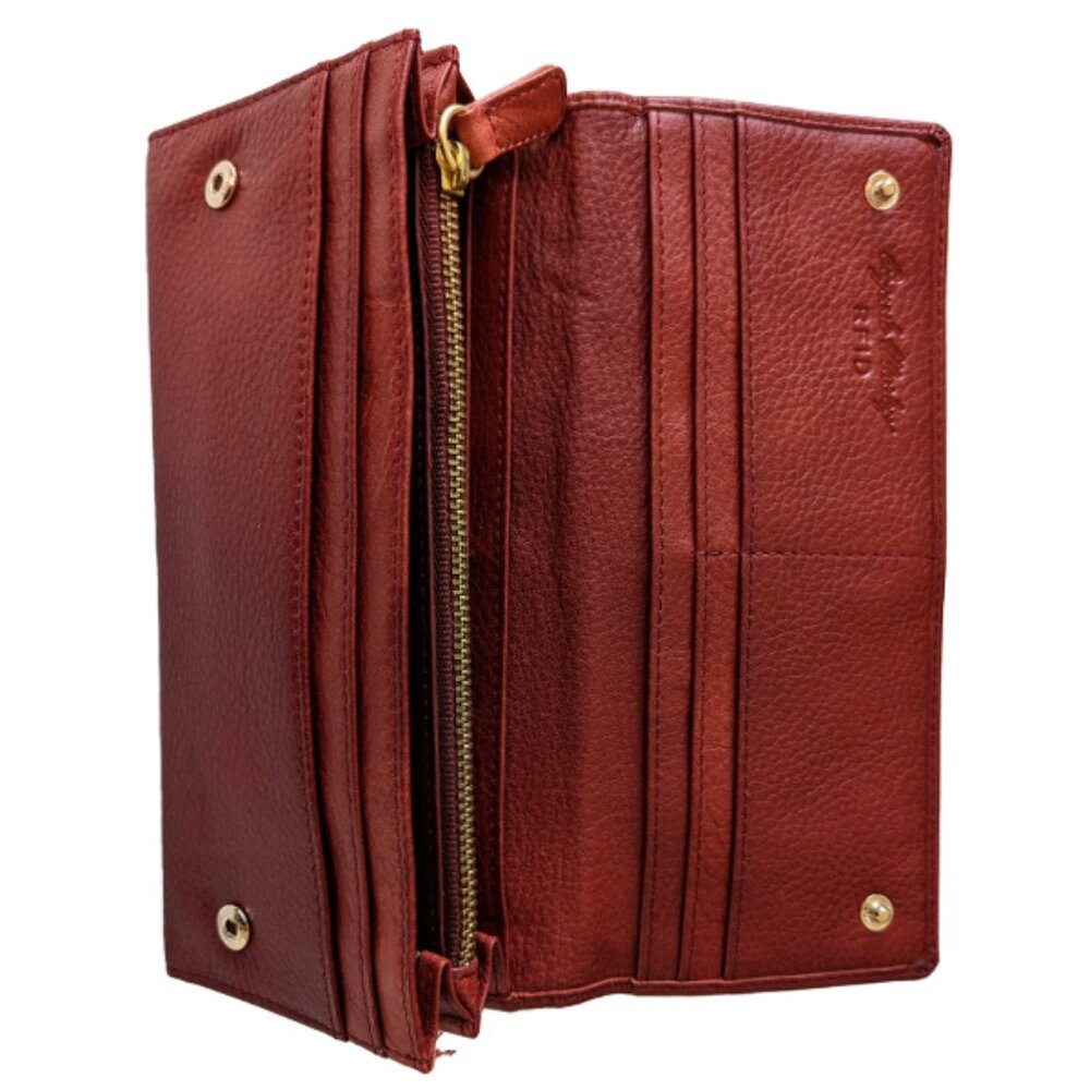 Osgoode Marley Leather Women's Long Wallet with Brass Snap New - Picture 13 of 13